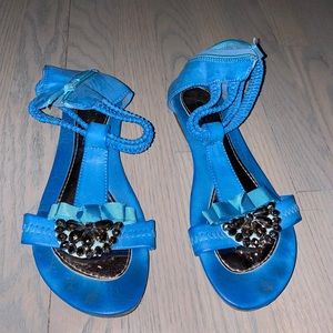 Blue Ankle Strap Sandals
